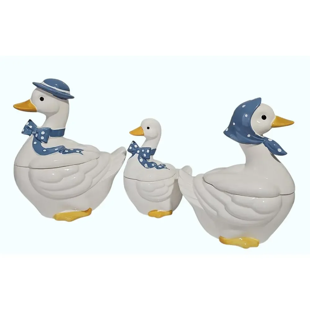 Vintage Mother Goose Ceramic Cookie Jar Canister Blue Ribbon Cottagecore